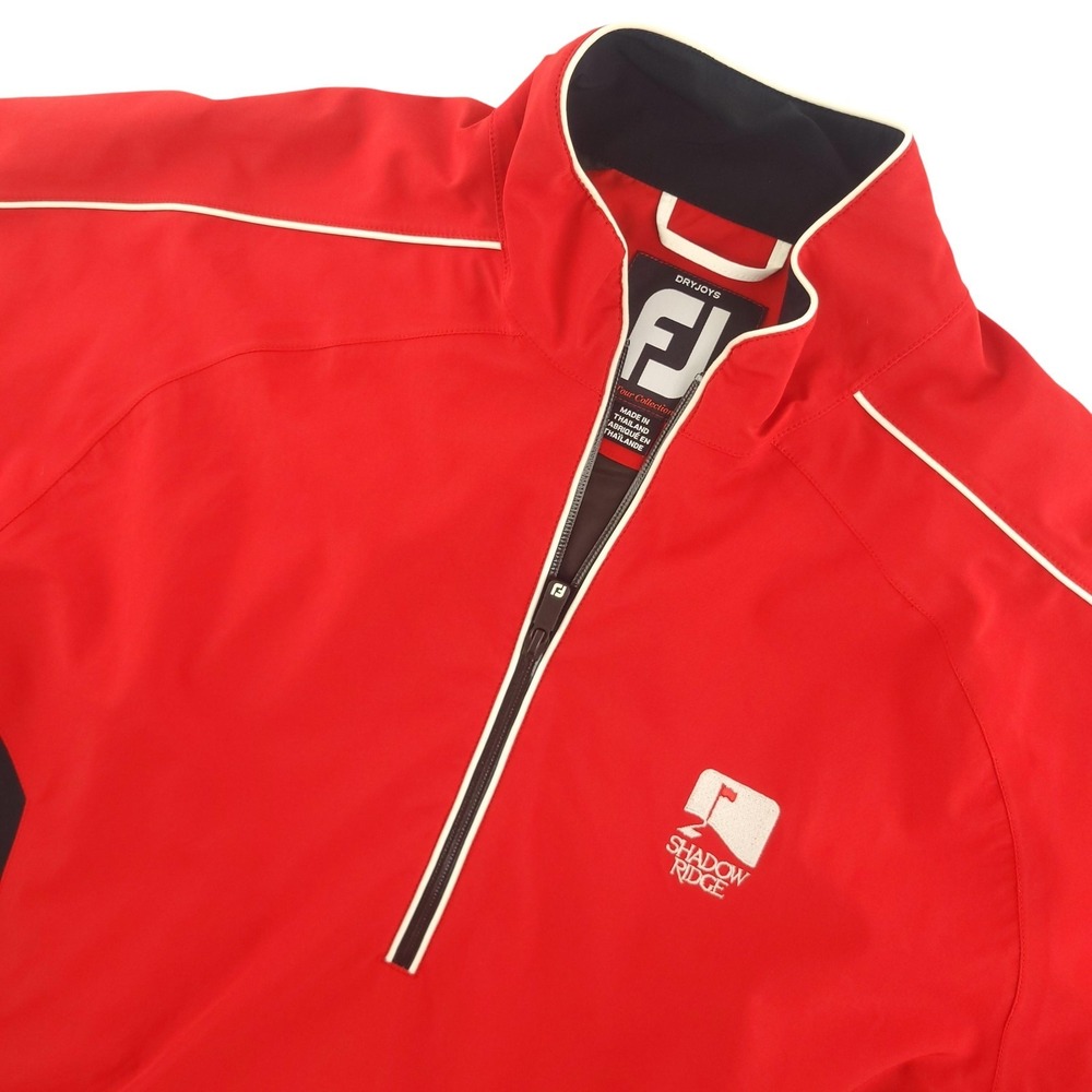 FootJoy DryJoys Windbreaker Pullover Mens M Red Short Sleeve‎ 1/2 Zip TOUR